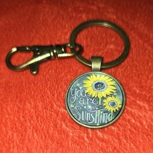 Sunflower Keychain with Bronze Finish
